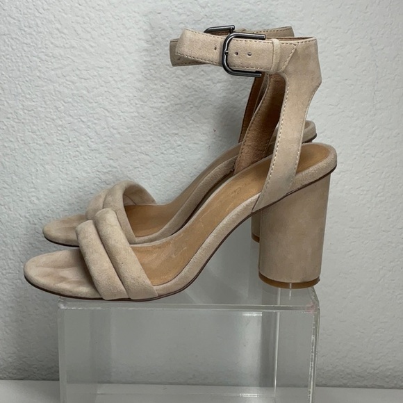 Madewell Rosalie Suede High Heel Sandal Sand Dune Size 7 - Picture 7 of 11